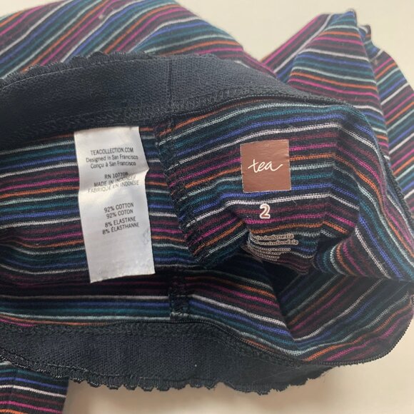Tea Collection Girls Striped Leggings Size 2 Cotton & Spandex Blend - Picture 4 of 4